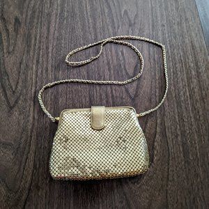B.H. Smith mesh gold tone shoulder strap evening bag
